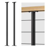 Deck Man 2 Pack Stainless Steel Pre-drilled Intermediate Post/Studdle Pickets for 1/8" Deck Cable Railing, Level Cable Railing Fittings (2, Black, 36 inch) Deck Man