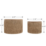 LZAREAL Farmhouse Round Coffee Table with Storage Boho Living Room Table with Lifting Top Hand-Woven Rattan Nesting Coffee Tables for Living Room, Natural LZAREAL