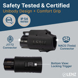 LENZ EV Charging Adapter for Tesla to J1772 (ONLY for J1772 EVs) Max 80 Amp, 240V, Ultra-Compact Design, Connect to Tesla Mobile Connectors and Destination Chargers (NOT Superchargers) LENZ