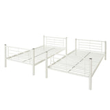Walker Edison Elodie Urban Industrial Twin over Twin Metal Bunk Bed, Twin over Twin, White Walker Edison