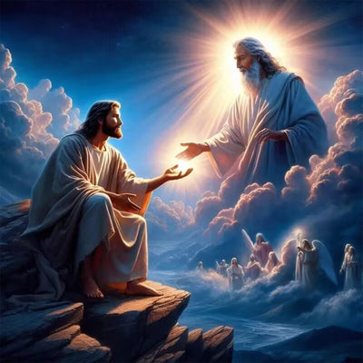 CHWGLFGG Jesus 5D Diamond Art Kits for Adults Beginners,DIY Full Round Drill Diamond Painting Kits Inspiring Faith,Paint by Diamonds Dot Gem Art Crystal God Easy,Home Wall Decor 13.7X 13.7Inch.