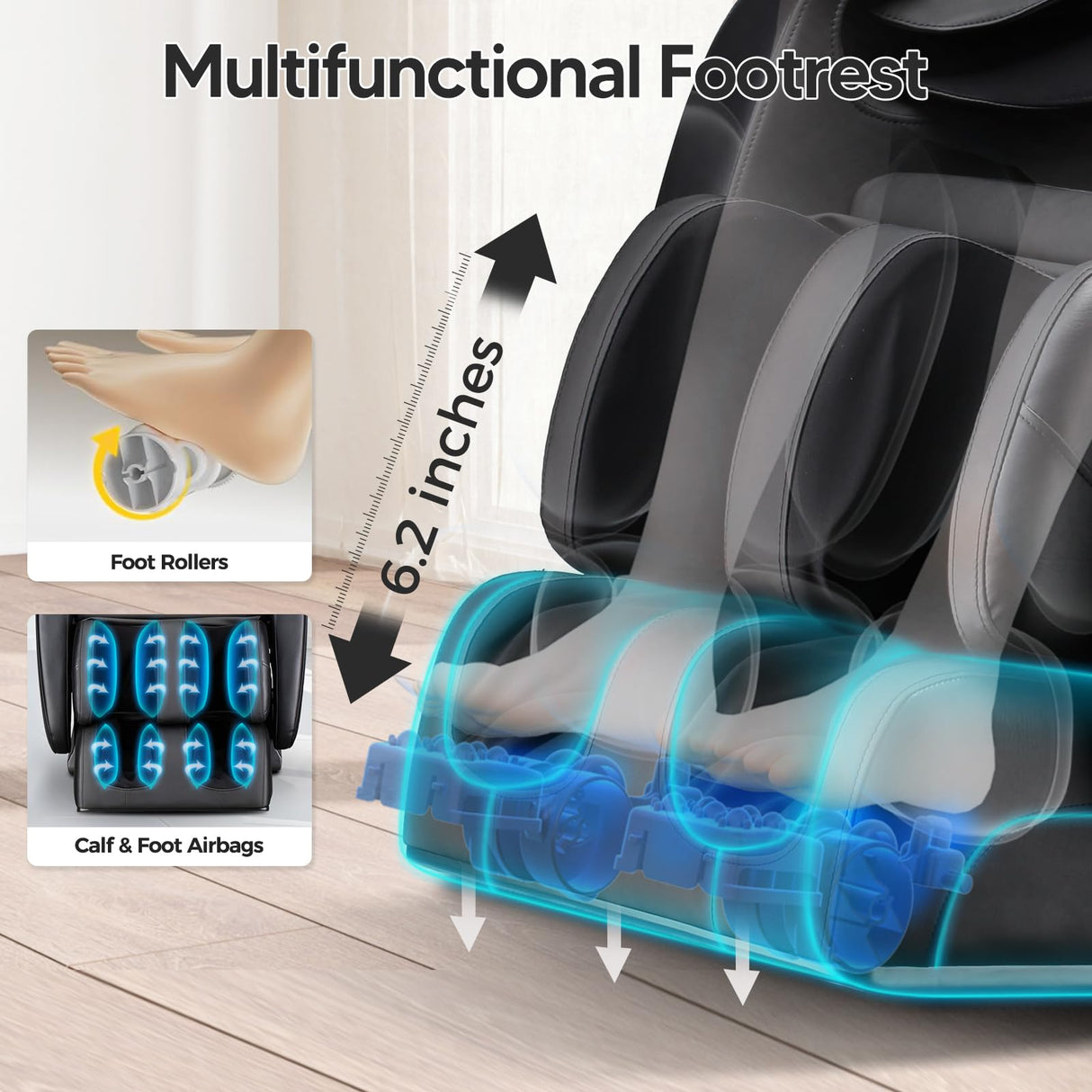 BOSSCARE 2025 Massage Chair Full Body, AI APP Control Shiatsu Zero Gravity Massage Chair with Foot Roller, Back Calf Heated, Bluetooth Speaker, Relaxing Massaging Recliner for Friend Family BOSSCARE