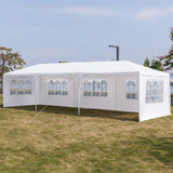 IMSEIGO 10x30 FT Heavy Duty Canopy Tent, Stable Spiral Tubes Waterproof Outdoor Inflatable Party Tent White Wedding Tents Patio Gazebo Canopy for Parties with 5 Removable Sidewalls Imseigo