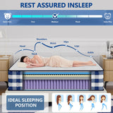 King Mattresses 10 Inch Motion Isolation Hybrid Mattress King Size Cooling Gel Memory Foam Bed Mattresses with Medium Firm Mattress,Pressure Relief, CertiPUR-US Certified Colchones KOW