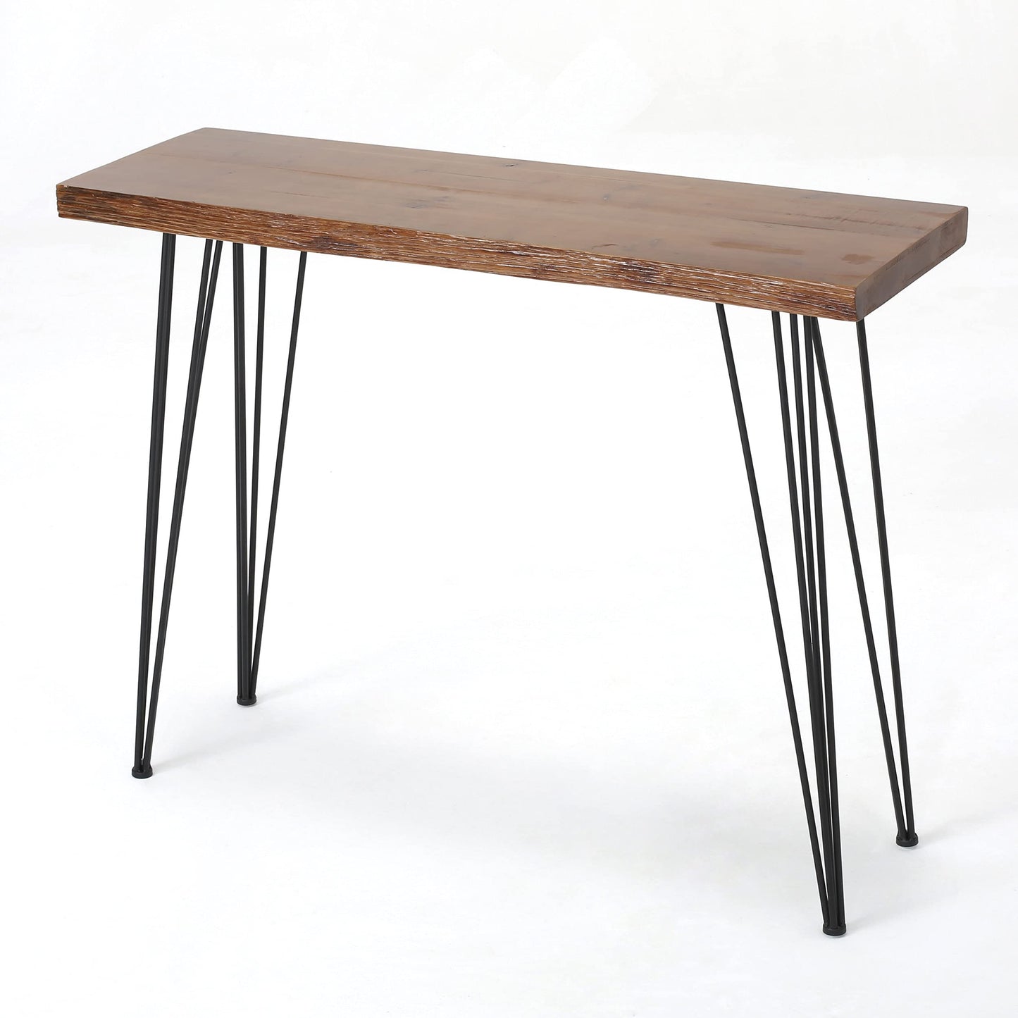 Chana Industrial Faux Live Edge Rectangular Bar Table by Christopher Knight Home - WoodArtSupply