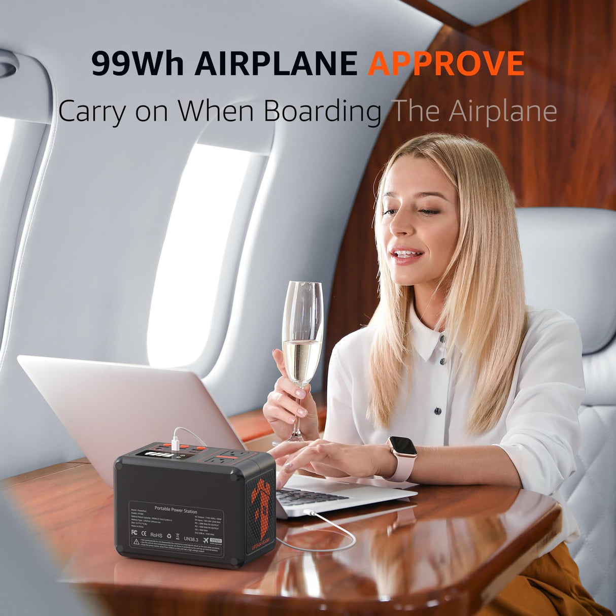 Portable Power Station 99Wh - 150W Small Solar Generator with 3500+ Cycles LiFePo4 Battery (LFP), PD18W, USB QC3.0, 2 110V AC Outlet, Outdoor LED for CPAP Home Camping Emergency Backup PowerFort