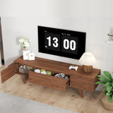 ANJ Mid Century TV Stand, Modern Long TV Console for 80 inch TV, Entertainment Center with Ample Large Storage Cabinet, Wooden Television Furniture for Living Room (Walnut 70") ANJ