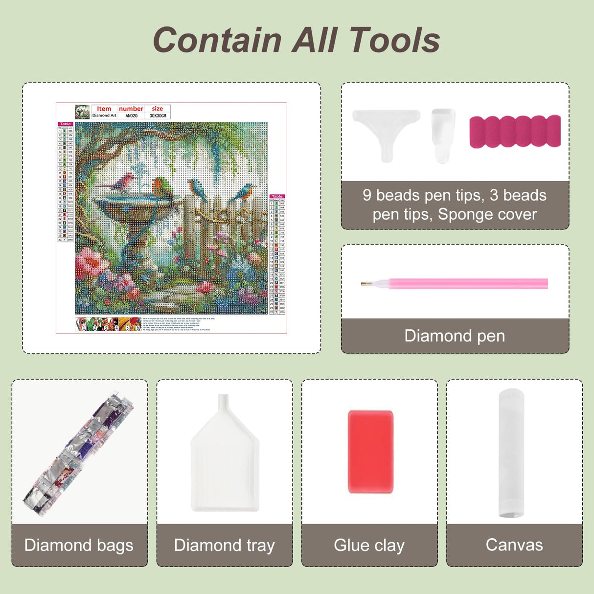 Anuver Landscape Diamond Painting Kits for Adults, 5D DIY Diamond Art Kits for Beginners, Full Drill Diamond Painting Kits for Home Wall Decor, Bird, 12x12 Inch Anuver