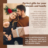 Metal Wall Candle Sconce Holder Set of 2 Wall Mount Candle Holder Pillar Holder Black Modern Wall Candle Sconces Hanging for Living Room Farmhouse Fireplace Wedding WOLAOJA