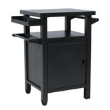 Kozyard BBQ Grill Storage Cart/Bin, Grill Carts Outdoor Storage Cabinet with Wheels, Metal Grill Table Kitchen Dining Table Cooking Prep BBQ Table for Patio Island Home Party Bar (Grey) Kozyard