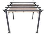 Coolaroo Aurora Pergola, Backyard or Patio Shade Pergola, Light Filtering 90% UV Block, 9'10" x 9'10", Smoke Coolaroo