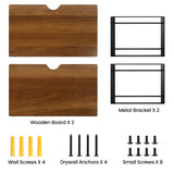 NANAGIFTREE Floating Nightstand Set of 2, Wood Bedside Shelf Wall Mounted Nightstand, Floating Bedside Table for Bedroom, Living Room, Bathroom, Kitchen, Office (Vintage Brown) NANAGIFTREE