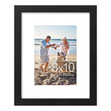 decorUhome 8x10 Picture Frame, Display Pictures 5x7 with Mat or 8x10 without Mat, Black Engineered Wood Photo Frame with Plexiglass for Wall & Tabletop Display, Picture Frames 8x10 Set of 1 decorUhome