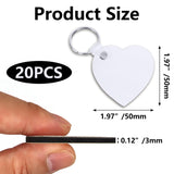 YHNTGB 20 set Sublimation Keychain Blanks Bulk MDF Board Heat Transfer Keychains Double Sided Key Chains with Key Ring DIY for Valentines Day Ornaments Graduation Day Present Craft Making YHNTGB