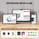 Monport 6W Laser Engraver,Portable Handheld Laser Engraving Machine,0.01mm High Precision 5000mm/s High Speed Laser Marking Machine for Wood,Leather,Cardboard,Kraft,Aluminum,Stainless Steel etc. Monport