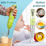 Immersion Hand Blender, UTALENT 3-in-1 8-Speed Stick Blender with Milk Frother, Egg Whisk for Coffee Milk Foam, Puree Baby Food, Smoothies, Sauces and Soups - Green UTALENT