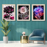 EIBEILI Diamond Art Kits for Adults - 3 Pack Rose Diamond Painting Kits for Adults Beginner,5D Round Full Drill Gem Art DIY Crafts Kits for Gift Home Wall Decor 12x16inch EIBEILI