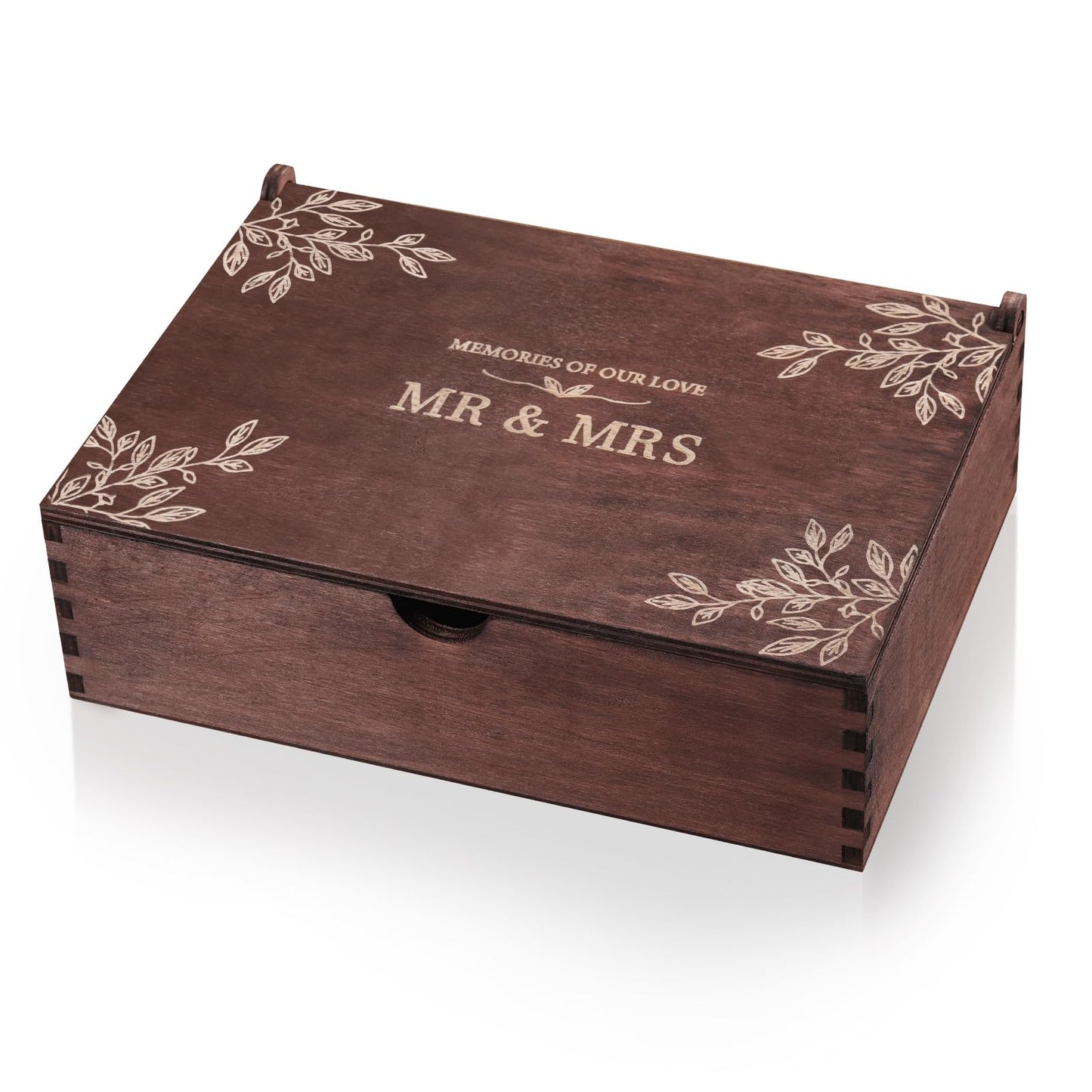 Wood Wedding Keepsake Box, Memory Storage Box for Couples, Personalized Wedding Engagement Box with Lids, Bridal Shower Gifts Birthday Gifts - WoodArtSupply