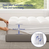 ELEMUSE King Mattress Topper for Back Pain, Extra Thick Mattress Pad Cover, Plush Soft Pillowtop with Elastic Deep Pocket, Overfilled Down Alternative Filling ELEMUSE
