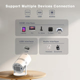 [Built-in -Apps] PANSEBA 270°Adjustable Smart Mini Projector with WiFi 6 and Bluetooth, Auto Keystone Outdoor Movie Projector, Big Screen Home Portable Projector for Phone/TV Stick/Laptop/HDMI PANSEBA