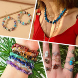 QUEFE 720pcs Crystal Chips Beads Ring Making Kit, 40 Colors Crystal Chips and Gemstone Beads for Jewelry Making Crystal Beads for Ring, Bracelets Earring Making Supplies, Craft Gifts QUEFE