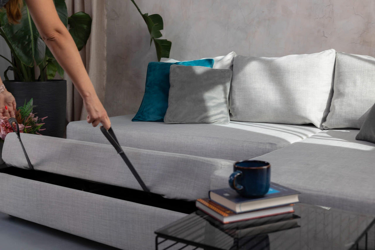 MASTERS OF COVERS Snug Fit Friheten Slipcover for The IKEA Friheten with Chaise Corner Cover, Sofa Bed Cover, Sectional Slipcover Replacement (Light Grey) MASTERS OF COVERS