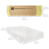 Best Choice Products 12 Inch, Green Tea Charcoal 12 Inch, Green Tea Charcoal Cooling Gel Memory Foam Mattress, Fiberglass Free, 3-Layer, Breathable - Full, Medium Plush Best Choice Products