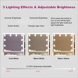 Vanity Table with Lighted Mirror, 3 Drawers Makeup Desk Dressing Table with Lots Storage Vanity Set with Wider Cushioned Stool for Bedroom (White) Panana