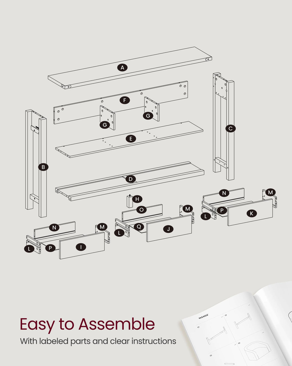 VASAGLE Console Table, Sofa Table, Narrow Entryway Table, Entry Table with 3 Drawers, Open Storage Shelf, Metal Corners, for Living Room, Farmhouse Style, Honey Brown and Rustic White ULNT142WJ02S VASAGLE