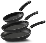 Utopia Kitchen Non-Stick Frying Pan Set with Induction Bottom, 3-Piece Nonstick Cookware Set Including 8, 9.5, and 11 Inch Frying Pans Nonstick with Bakelite Handle, PFOA Free, Dishwasher Safe, Grey Utopia Kitchen