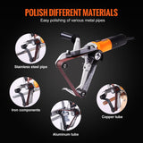 VEVOR Pipe Tube Polisher Sander, 1000W Pipe Belt Sander with 6 Variable Speeds 1100-3200rpm, Professional Belt Sander Grinding Machine with 3PCS VEVOR