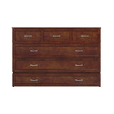 AFI, Northfield Murphy Bed Chest Queen with 6" Mattress, Storage Drawer & Built-in USB Charger, Walnut AFI