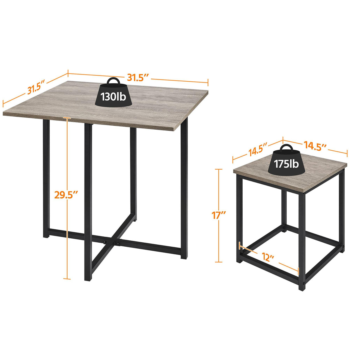 Yaheetech Dining Table Set for 4 Industrial Kitchen Table with 4 Chairs, Space-Saving Design for Apartment, Small Space, Breakfast Nook, Gray Yaheetech