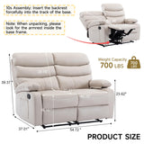 GNMLP2020 Reclining Loveseat, Leather Double Recliner Sofa with Side Pocket, Wall Hugger Loveseat Recliner for Living Room, RV, Home Theater(Beige) GNMLP2020