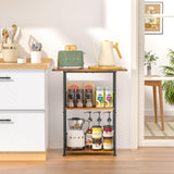 Jsskeeim Mini Floor Standing Coffee Bar Shelf,3-Tier Small Coffee Table,Corner Farmhouse Coffee Bar Cabinet;Dining Room, Living Room-Capsules,Coffee Maker(Brown+Black) Jsskeeim