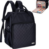 HOMEST Crochet Bag Organizer, Large Capacity Yarn Storage, Knitting Bag for Carrying Projects, Crocheting Hooks, Suppliers, Needles and Accessories, Black HOMEST