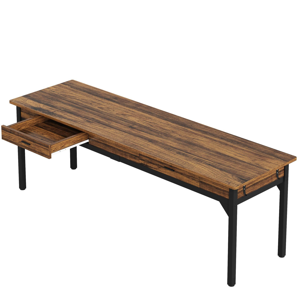 Tribesigns 78.7" Extra Long Computer Desk, [Double Desk] [2 Drawers], Two Person Desk Large Executive Office Desk, Writing Table Study Desk for Home Office, Rustic Brown Tribesigns