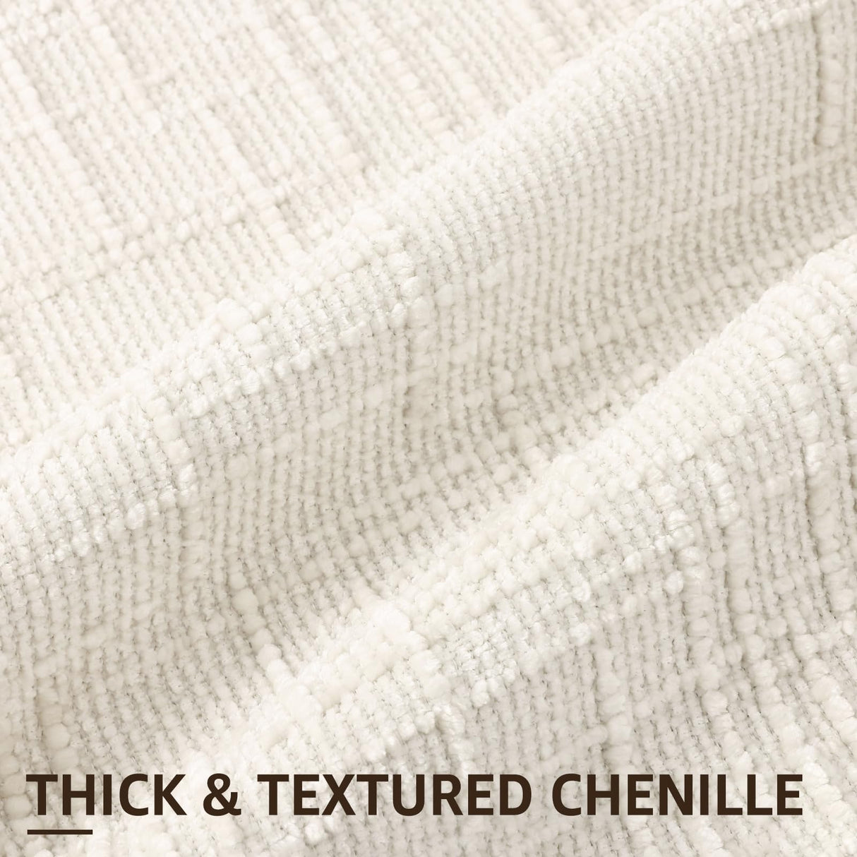 decorUhome Christmas Cream White Chenille Throw Pillow Covers 18x18 Set of 2 Thick Textured Slubby Couch Pillow Covers Farmhouse Accent Modern Neutral Decorative Pillow Cases for Bed Sofa Living Room decorUhome