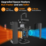 Space Heater with Infrared Sensor,Fireplace Flame Effect,1500W Oscillating Electric Ceramic Room Heater,Mini Fast Heating for Indoor Use,Bedroom,Office Room,Desk,Garage Verminget