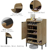 ALBSL Modern Shoe Cabinet with Fluted Door,5-Tier Farmhouse Shoe Cabinet with 3 Adjustable Shelves,41.5'' Tall Wooden Shoe Rack Organizer Cabinet for Entryway, Hallway,Living Room,Natural ALBSL