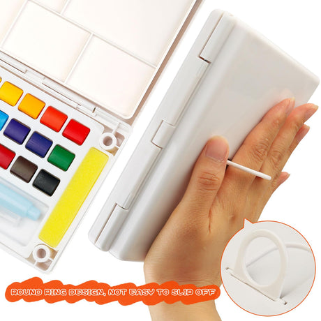 MAIKEDEPOT Watercolor Paint Set,Vivid Colors Travel Paint Set Graspable Painting Set Compact Size, Watercolor Kit with Water Brush Pens,24 Sheets Watercolor Papers,3 Online Tutorial Video - 18colors MAIKEDEPOT