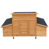 RUNVA Chicken Coop, Large Wooden Chicken Hutch with 6 Nesting Boxes, Outdoor Hen House,Small Animal Cages, Duck Houses RUNVA