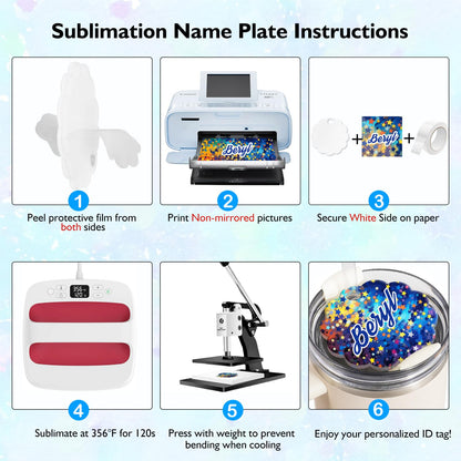 ToBeAce Sublimation Name Plate Blanks Acrylic for Stanley 30 20 oz Tumblers H2.0, Sublimation Topper Personalized Name Tag for Customized Stanley Cup, Round (8 Pcs, NOT 40 oz)