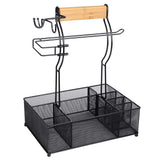 FANGSUN Grill Caddy, BBQ Caddy with Paper Towel Holder, Picnic Condiment Utensil Caddy for Outdoor Camping, Barbecue Accessories Storage Organizer for Griddle Grilling Tool, Rv Patio Camper Must FANGSUN