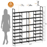 WOWLIVE 4 Row 10 Tiers Extra Large Shoe Rack 72-80 Pairs Big Tall Metal Shoe Shelf, Heavy Duty Organizer for Closet Entryway, Boot Rack Storage Stackable Stand for Garage Black WOWLIVE