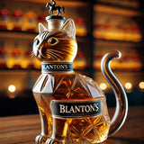Funny Whiskey Cat Bottle, 10 Oz Unique Glass Decanter for Whiskey Decanter Set, 2025 New Cat Whiskey Decanter Set, Gift for Whiskey Lovers, Dad, Husband, Boyfriend (null A) FYTTBD