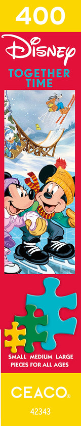 Ceaco - Disney Holiday - Together Time - Mickey & Minnie Skating - 400 Piece Jigsaw Puzzle Ceaco