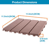 Spurtar Deck Tiles Interlocking Outdoor All Weather, 36 Pack (11.3"x11.3") 31.68 sqft, Plastic Interlocking Deck Tiles All Weather Use, Patio Floor Decking Tiles for Balcony Backyard, Brown Spurtar