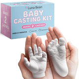 Luna Bean Baby Footprint & Hand Casting Kit – Premium Newborn Infant Keepsake - New Mom Gifts, Baby Shower Gifts for Girls and Boys Luna Bean