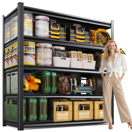 CVGFDR 5-Tier Garage Shelving Heavy Duty, 3000LBS Metal Shelving Unit, Adjustable Garage Storage Shelves, Easy Assembly Steel Shelving, Utility Storage Rack Shelf for Warehouse, 72”H*45.7”W*20”D CVGFDR